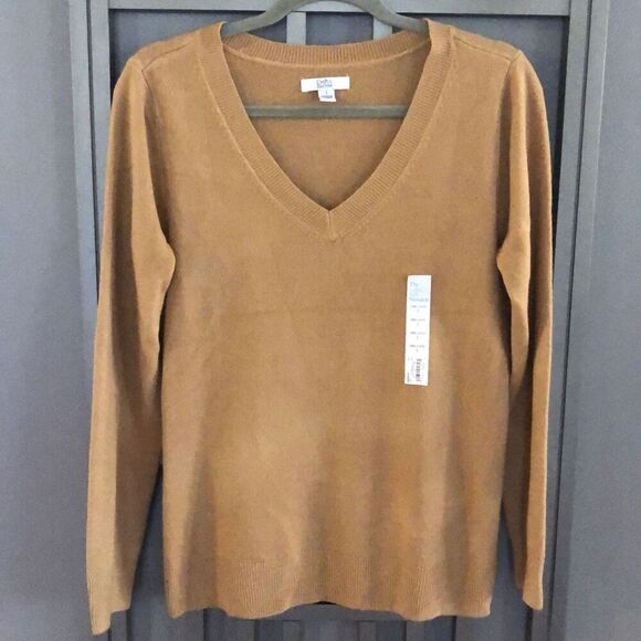 Croft & Barrow Extra soft V-neck sweater camo color tan size S - Picture 1 of 4